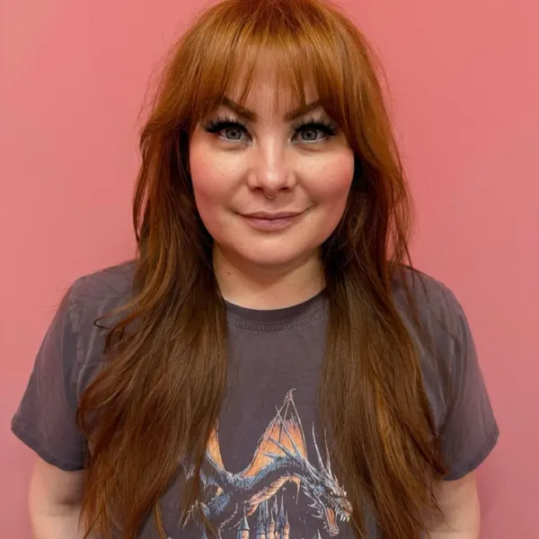 Copper cut with bangs